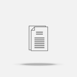 document paper flat icon with shadow vector image