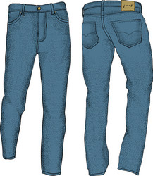 Blank templates of mens jeans in front and back vector