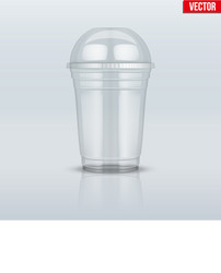 clear plastic cup with sphere dome cap vector image