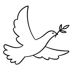 Dove with an olive branch vector