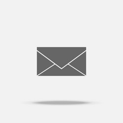 envelope flat design icon with shadow vector image