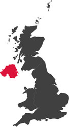 map of united kingdom - northern ireland vector image