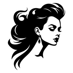 women short hair style icon logo vector image