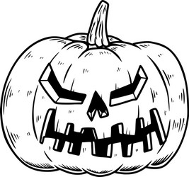 scary halloween pumpkin design element vector image