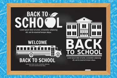 set of back to school retro design vector image