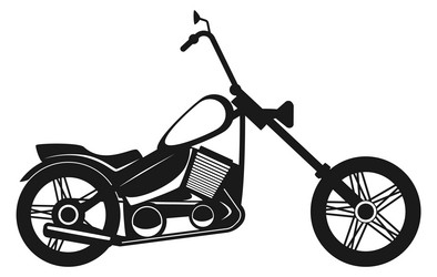 a black motorcycle with chopper style seat vector image