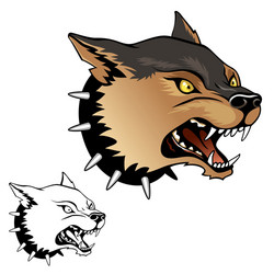 aggressive dog head vector image