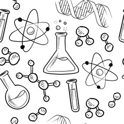 doodle science pattern seamless vector image