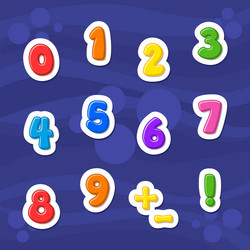 Cartoon numbers letter font vector