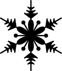 cute snowflake black icon sign on isolated vector image