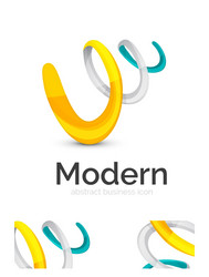 abstract 3d swirl ribbon logo template vector image