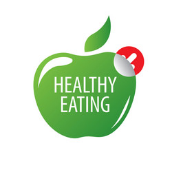 Logo green apple for a healthy diet vector