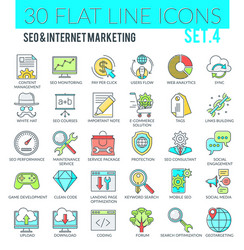 seo and internet marketing icons vector image