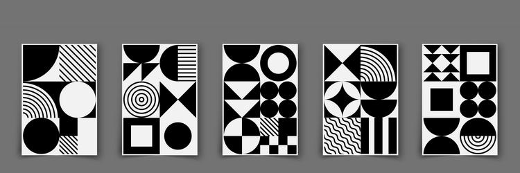 Bauhaus monochrome poster modern minimal vector