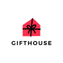 Gift house logo icon vector