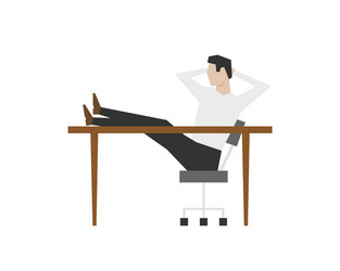 businessman sitting with his feet on table vector image