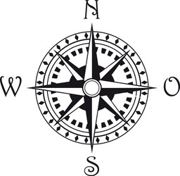 rose winds isolated cartography compass vector image