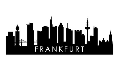 Frankfurt skyline silhouette black city vector