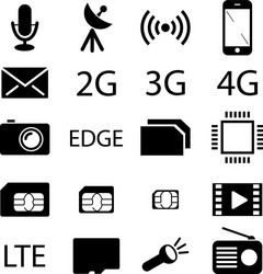 mobile phone specification icon collection vector image