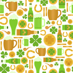 seamless pattern of saint patricks day objects vector image