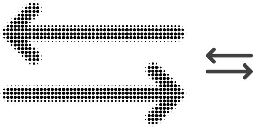 flip arrows horizontally halftone dotted icon vector image