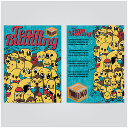 hand drawn doodles team building design vector image