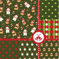 set of christmas seamless patterns vector image