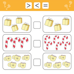 Learning mathematics numbers - choose more less vector