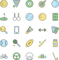 sports bold icons 1 vector image