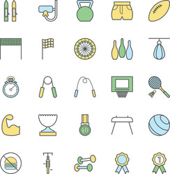 Sports bold icons 3 vector