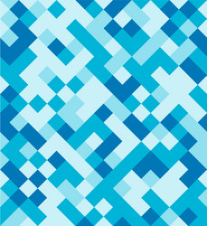 square pixel mosaic background in blue colours vector