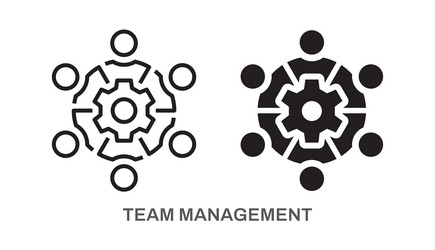 team management icons on white background vector image