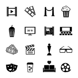 black and white movie icon designs vector image