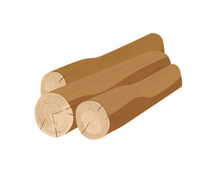 brown tree trunks flat wooden vector image