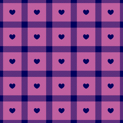 gingham pattern with hearts seamless tartan vichy vector image