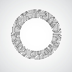 abstract computer circuit board monochrome vector image