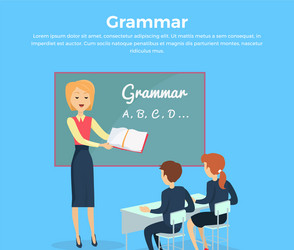 Children grammar teaching vector