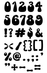 hippie groovy number alphabet font vector image