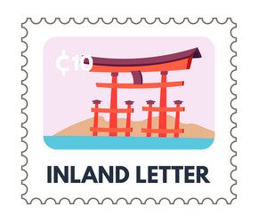 inland letter with japanese temple postmarks vector image