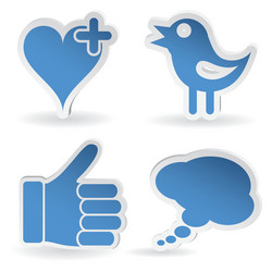 set social media sticker vector image