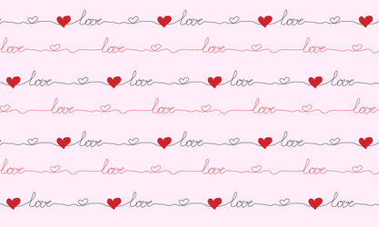 valentines background love hand lettering vector image