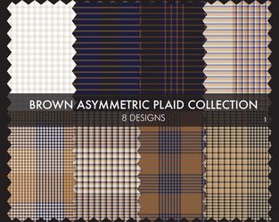 brown asymmetric plaid seamless pattern collection vector image