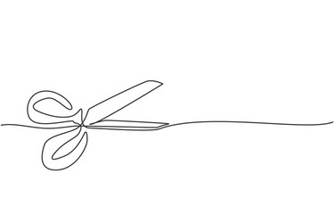 single one line drawing child plastic scissor vector image