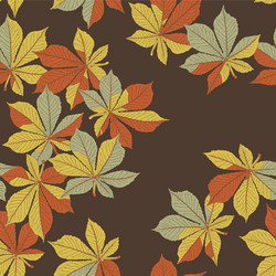 fallen chestnut leaves autumn orange vector image