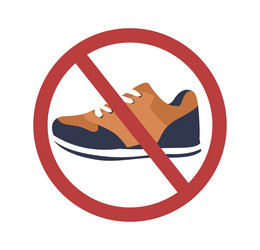 no outdoor shoes allowed sneakers vector image