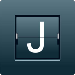 letter j from mechanical scoreboard vector image