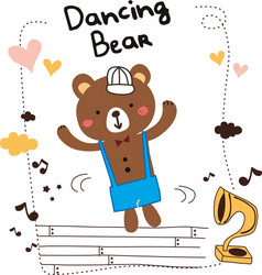 dancing bear cartoon vector image