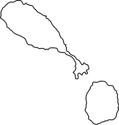 saint kitts and nevis map of black contour curves vector image