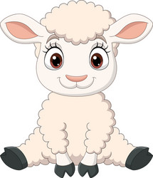 cute baby lamb cartoon sitting vector image