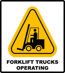 Forklift truck sign symbol of threat alert vector